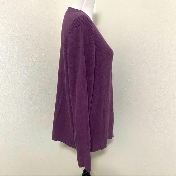 Lane Bryant Women’s Purple Knit V-Neck Vintage Sweater Plus 22/24 100%Cotton - Picture 3 of 7